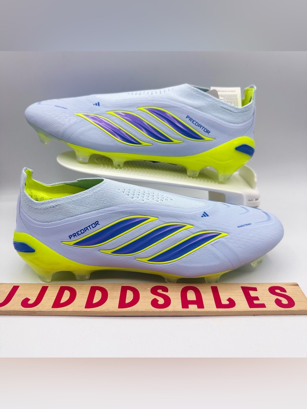Adidas Predator Elite Laceless FG Soccer Cleats Blue Ice Cold JS0410 Men’s Sz 10